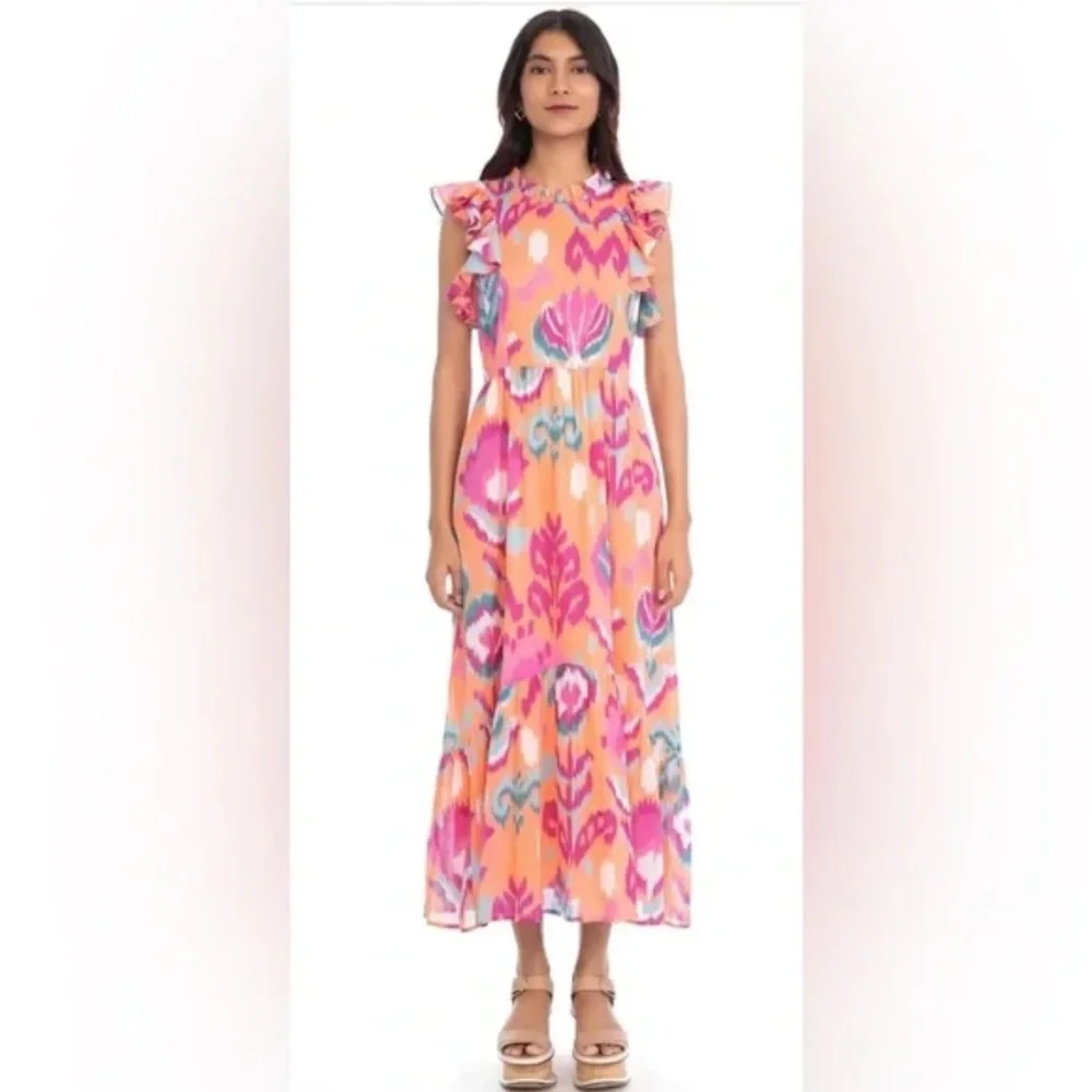 NEW BANJANAN hannah dress in ikat floral spice - Picture 2 of 10
